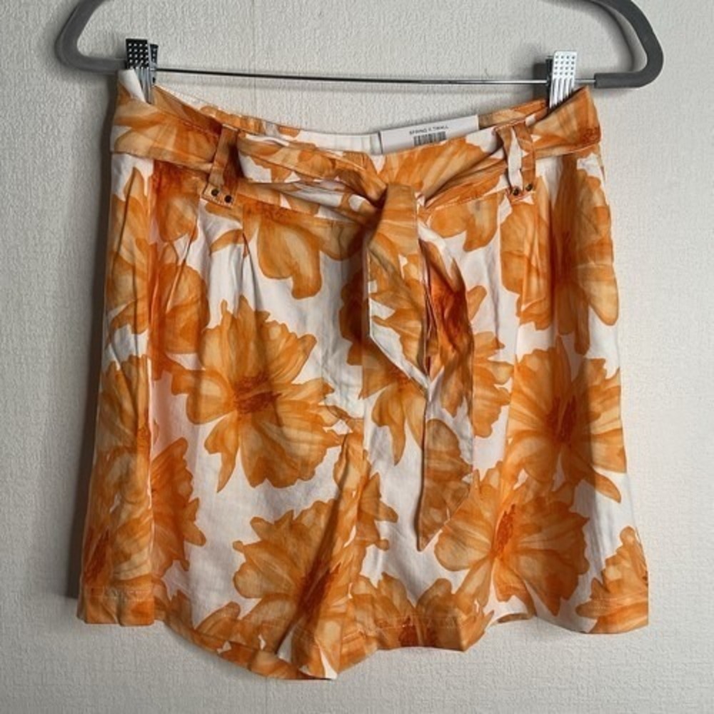 NWT I.N.C. International Concepts High Rise Belted Shorts Women 10 Cambodia